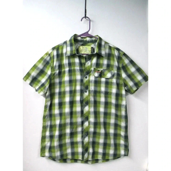 Mossy Oak Other - Mossy Oak Green Plaid Shirt Button Down Short Sleeve Casual Size Medium
